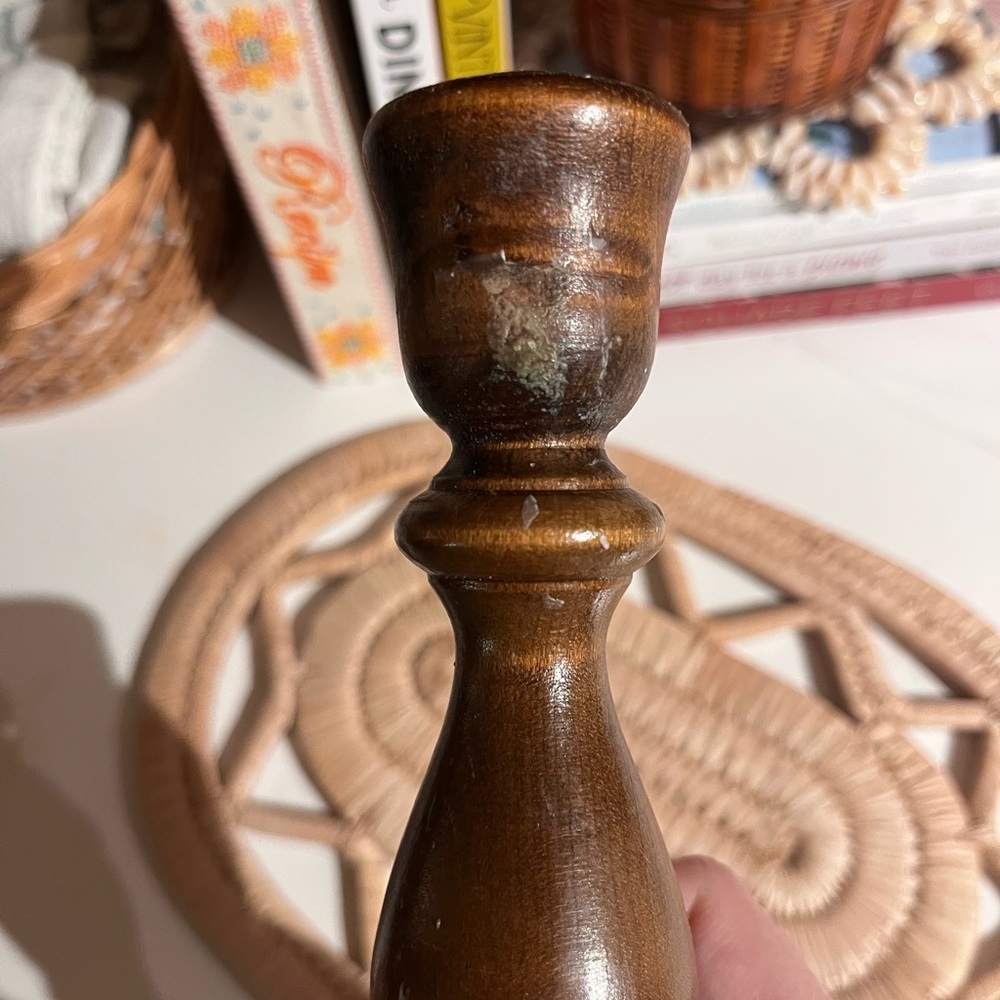 Vintage Wooden Candle Holder - Picture 6 of 7